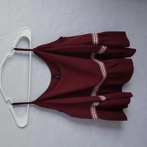 Burgundy Off the Shoulder Top